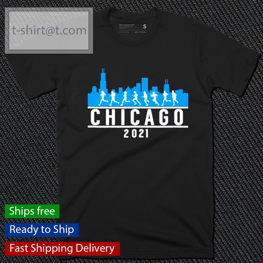 Blue Chicago 2021 Skyline Marathon shirt