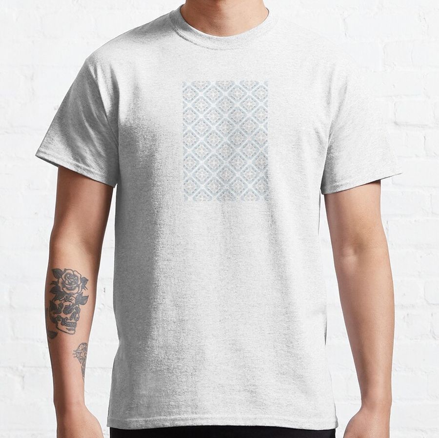 Blue flower repeat pattern Classic T-Shirt