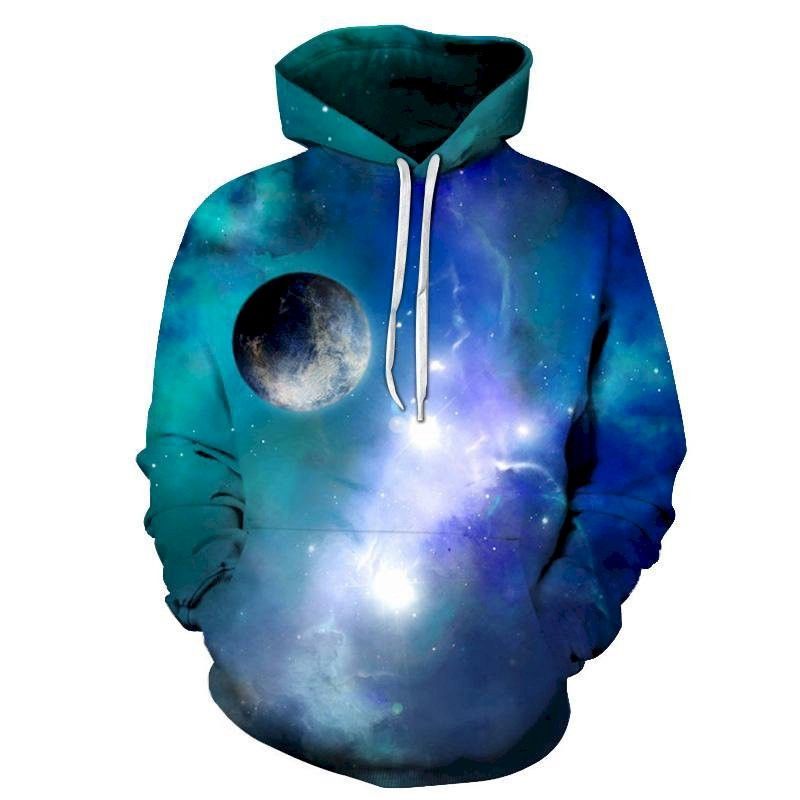 Blue Galaxy 3D Sweatshirt Hoodie Pullover