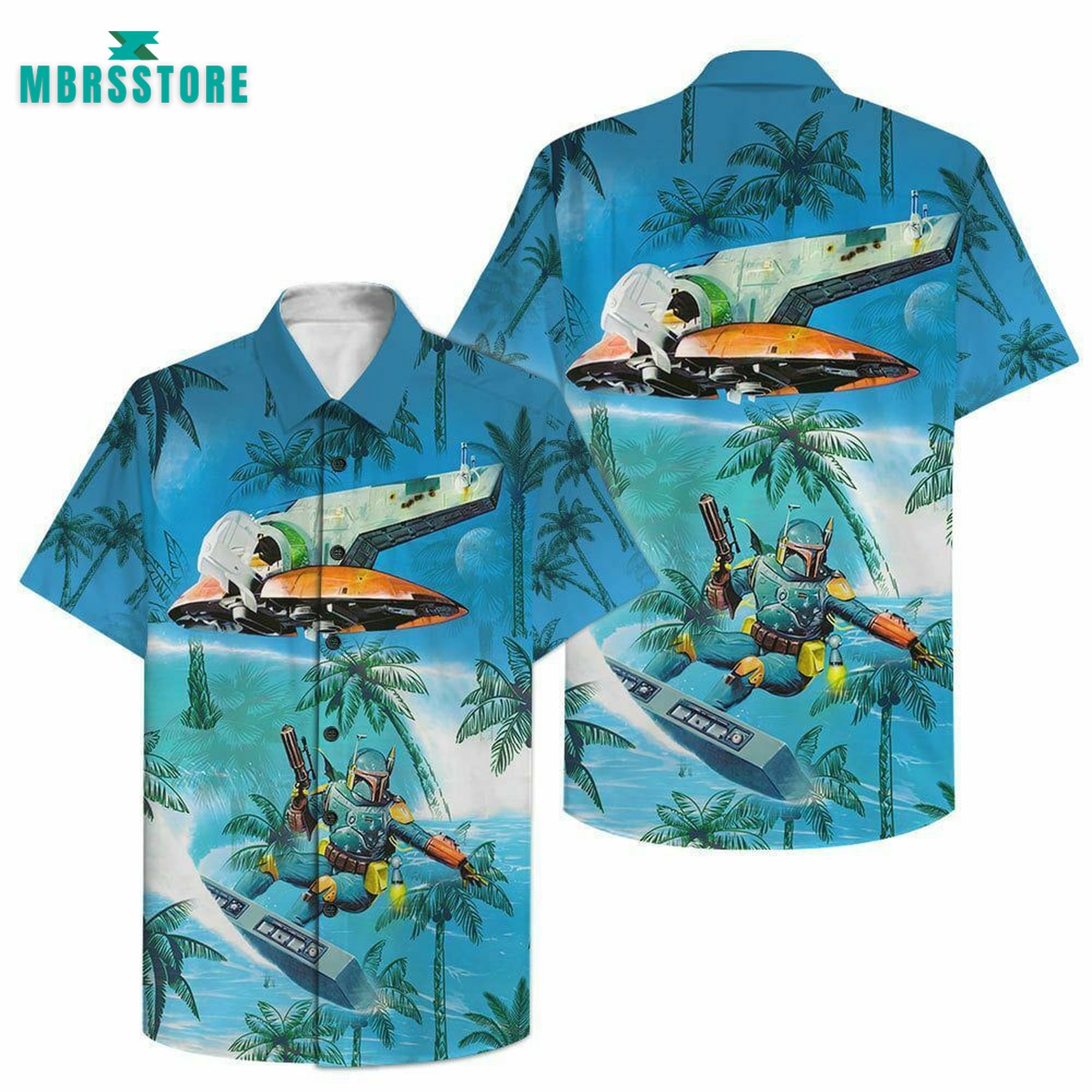 Boba Fett Dalori Surfing Star Wars Unisex Summer Hawaiian Shirt