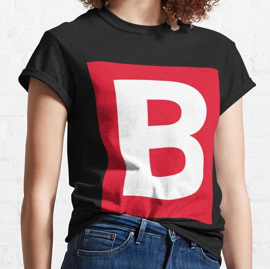 Bold white ‘B’ text with a red background Classic T-Shirt