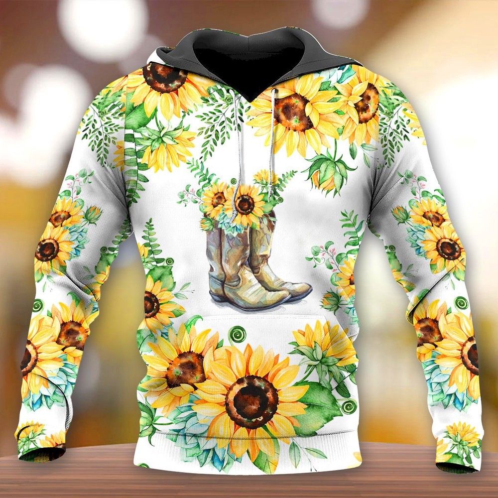 Boots Sunflower Boots Sunflower 3D Hoodie Sweatshirt