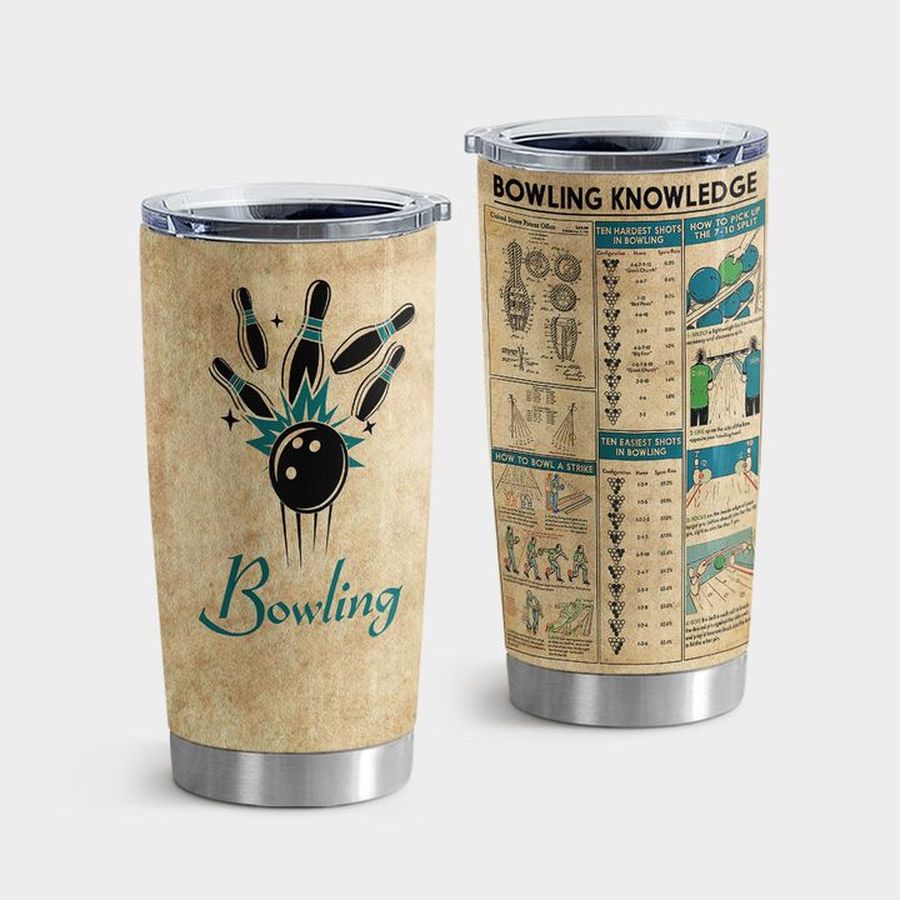 Bowling Pin Tumbler With Lid, Bowling Knowledge Tumbler Tumbler Cup 20oz , Tumbler Cup 30oz, Straight Tumbler 20oz