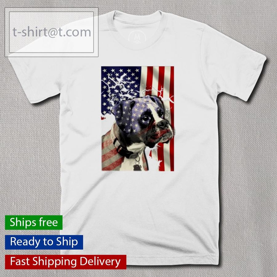 Boxer Dog American Flag Shirt T-shirt, Hoodie, SweatShirt, Long Sleeve
