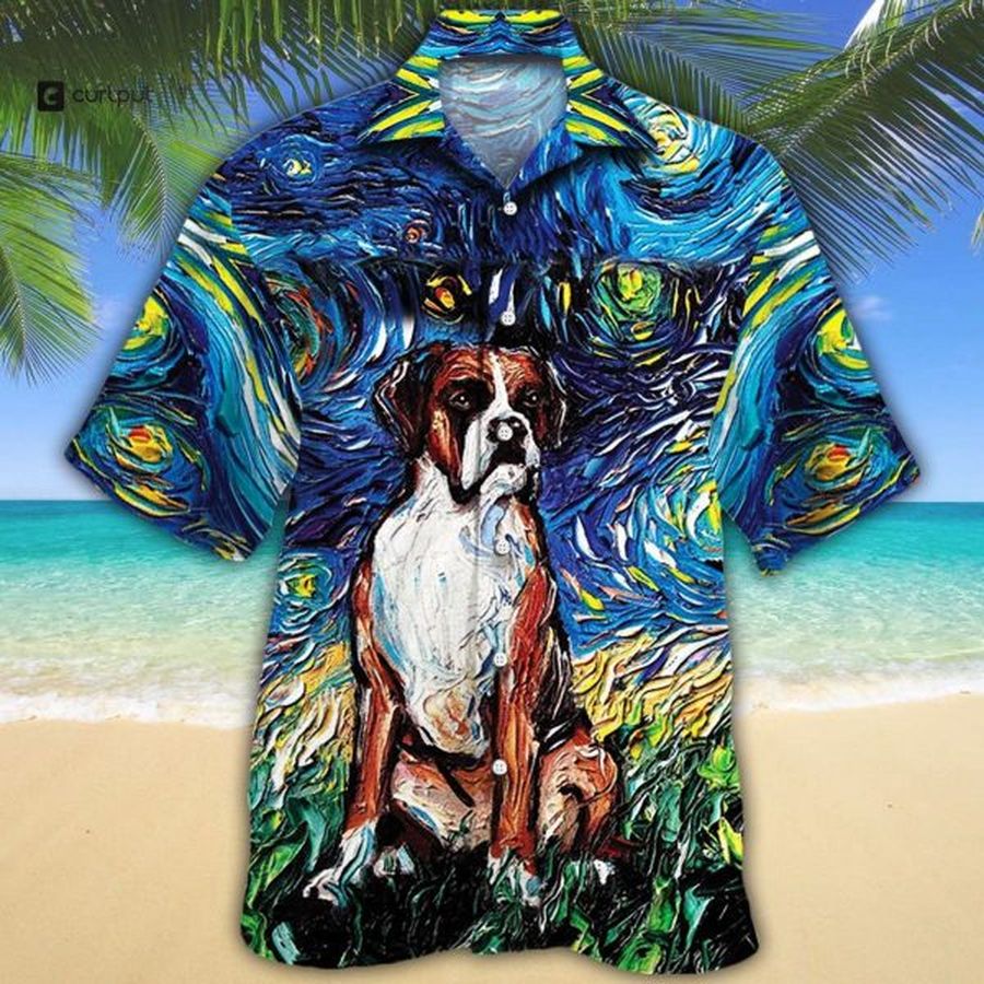 Boxer Dog Lovers Night Hawaiian Shirt