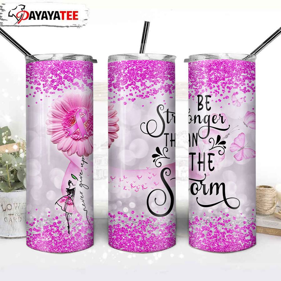 Breast Cancer I Am The Storm 20oz Stainless Steel Skinny Tumbler