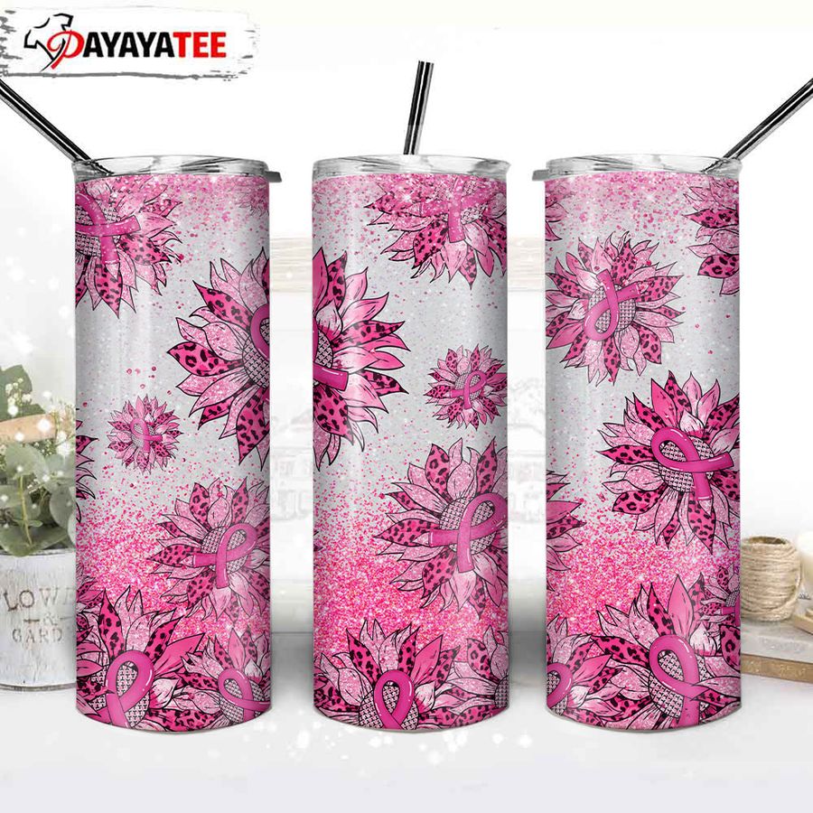 Breast Sunflower 20oz Stainless Steel Skinny Tumbler