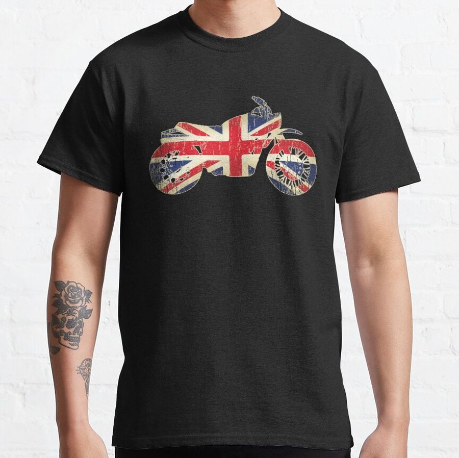 British Flag Triumph Scrambler Racing Heritage Classic T-Shirt