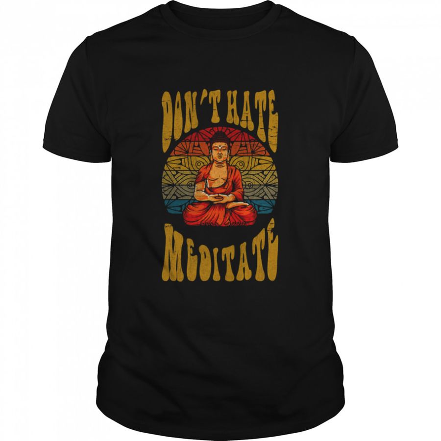 Buddha Design Meditation Retro Vintage Yoga shirt