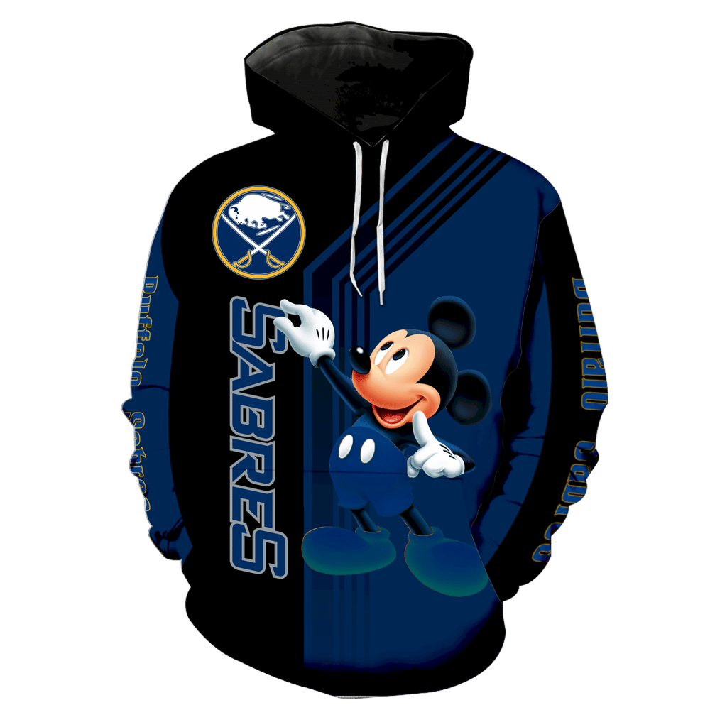 Buffalo Sabres Mickey Mouse New All Over Print V1532 Hoodie Zipper