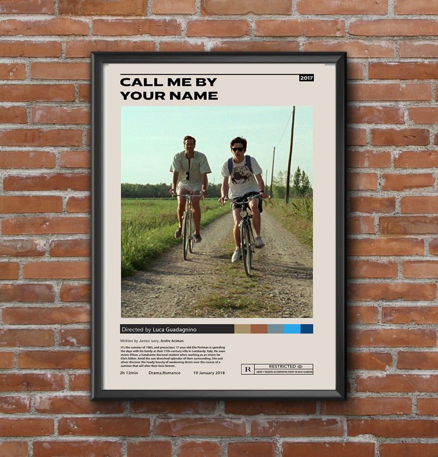 Call Me By Your Name Movie Poster- Retro Movie Poster Art, Home Cinema, Vintage Film Poster, Classic Movie Poster