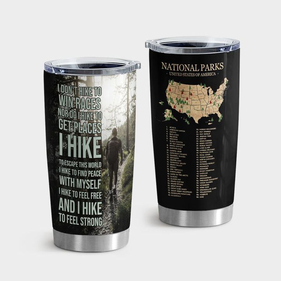 Camp Lovers Stainless Steel Tumbler, Hiking I Don'T Hike To Win Races Tumbler Tumbler Cup 20oz , Tumbler Cup 30oz, Straight Tumbler 20oz