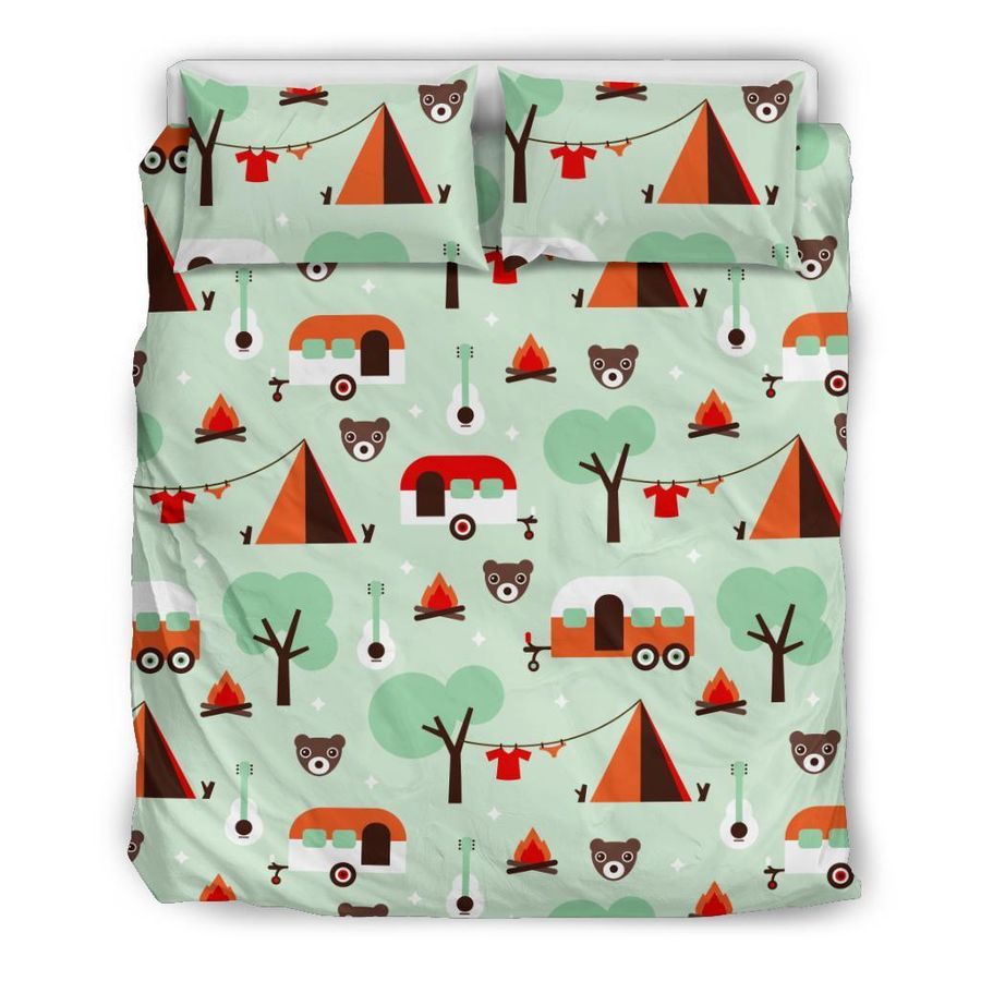 Camper Pattern Print Duvet Cover Bedding Set