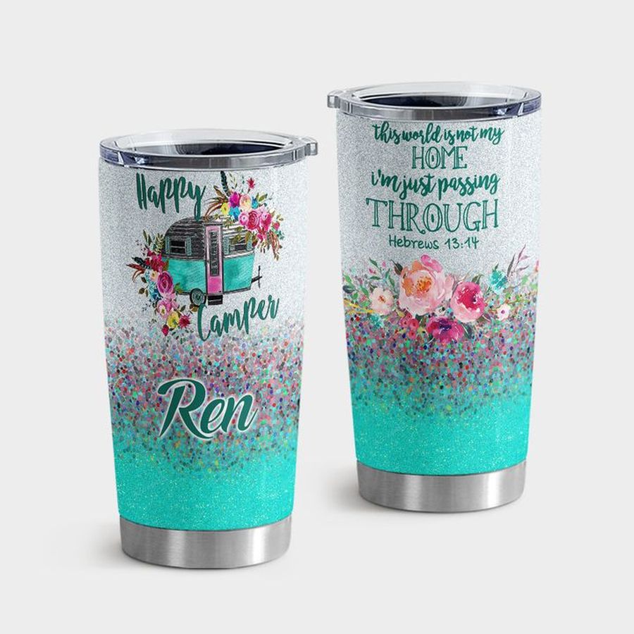 Camping Stainless Steel Tumbler, Camping Happy Camper Gal Tumbler Tumbler Cup 20oz , Tumbler Cup 30oz, Straight Tumbler 20oz