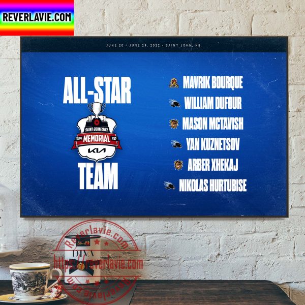 Canadian Hockey League CHL 2022 Memorial Cup All-Stars Team Home Decor Poster Canvas