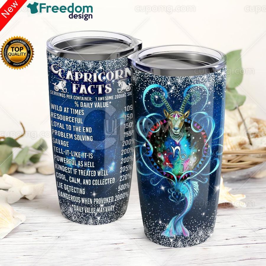 Capricorn Facts Stainless Steel Tumbler Cup 20oz, Tumbler Cup 30oz, Straight Tumbler 20oz