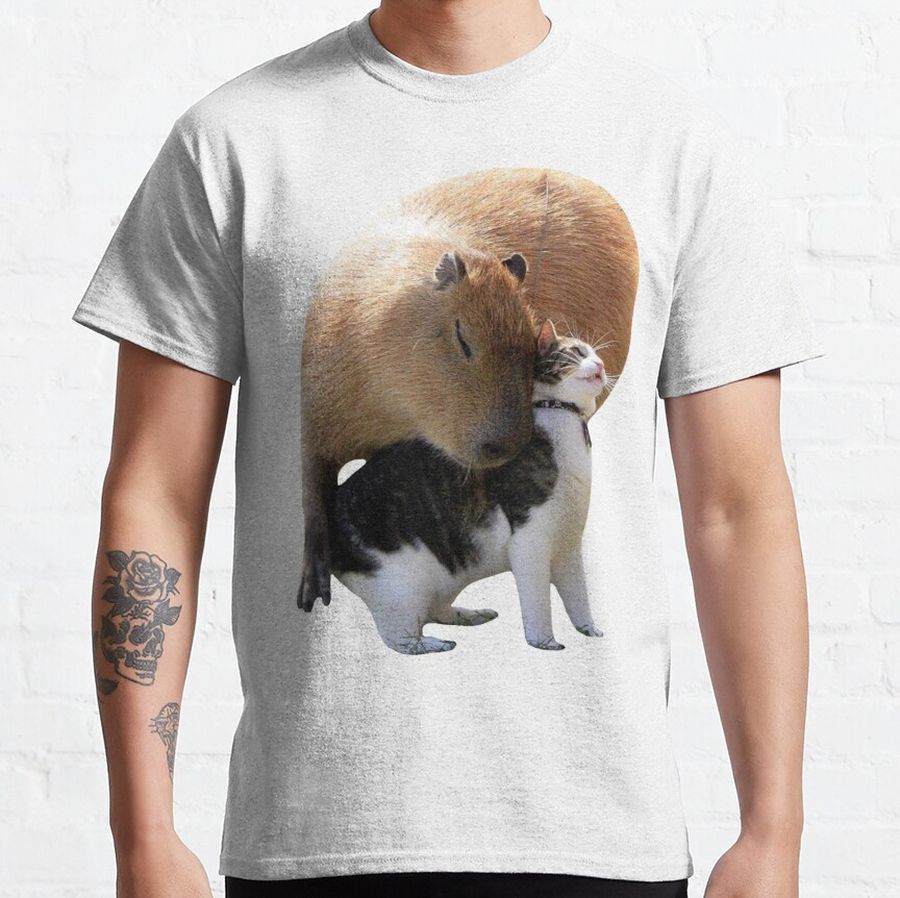 Capybara and Cat Classic T-Shirt