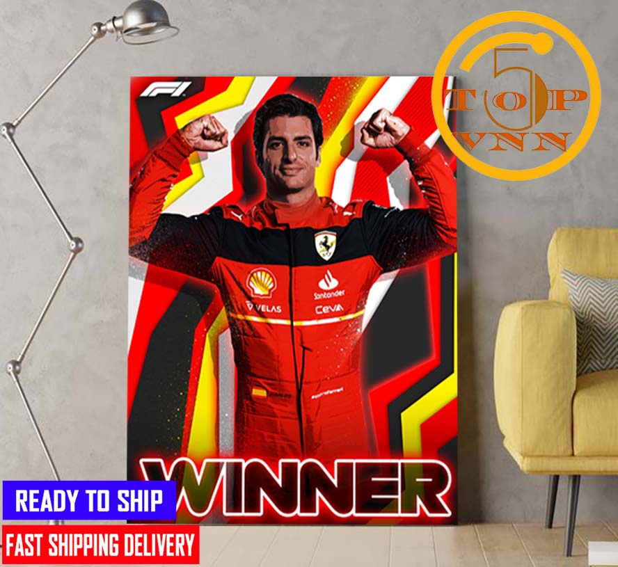 Carlos Sainz First Winner British GP Home Decoration Poster Canvas
