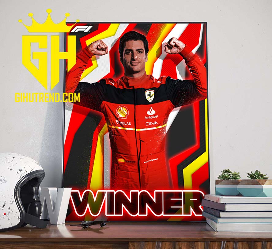 Carlos Sainz First Winner British GP Poster Canvas