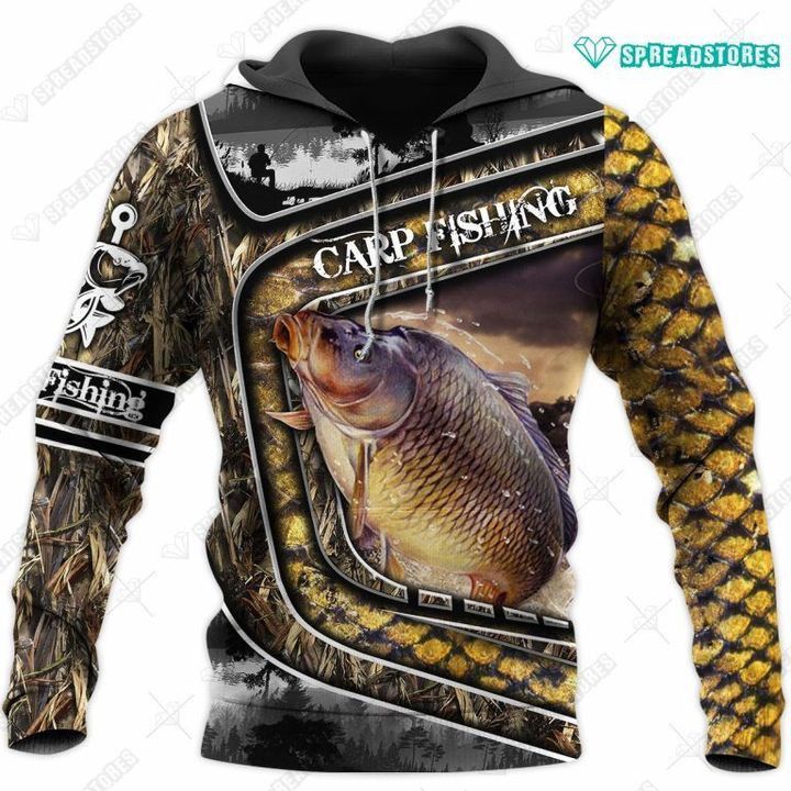 Carp Fishing Camo All Over Printed Hoodie
