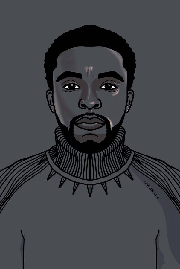 Chadwick Boseman (Black Panther) digital illustration print