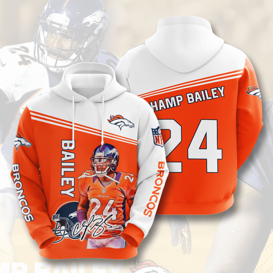 Champ Bailey Denver Broncos Men And Women 3D Full Printing Hoodie Denver Broncos 3D Full Printing Shirt