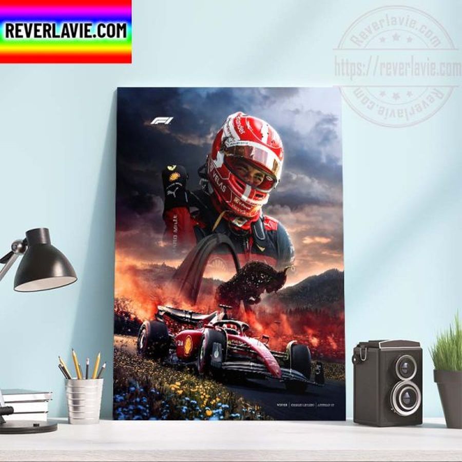 Charles Leclerc Scuderia Ferrari Austrian GP Winner Poster Home Decor Poster Canvas