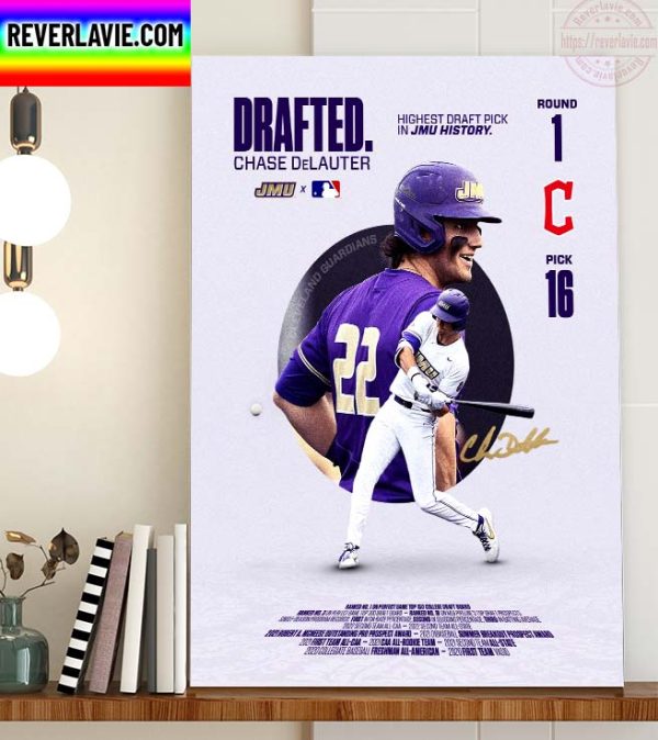 Chase DeLauter Selected 16th Overall Drafted Highest Draft Pick Home Decor Poster Canvas