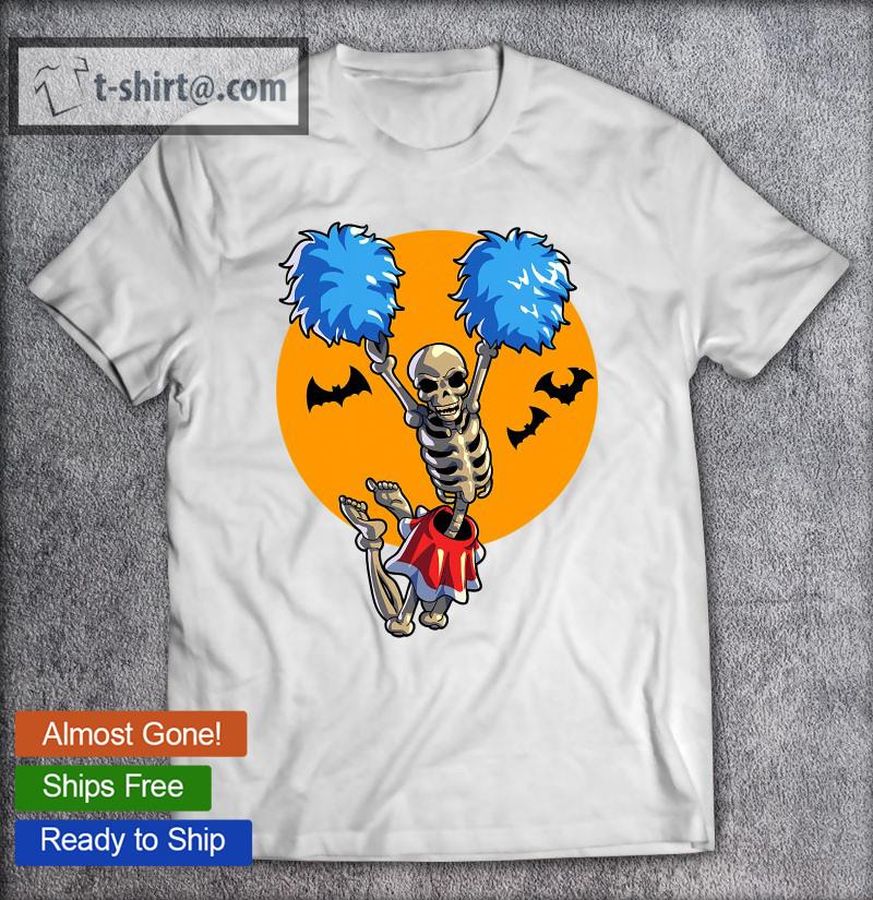 Cheerleading Skeleton Halloween Cheer Girls Womens Cheer T-shirt