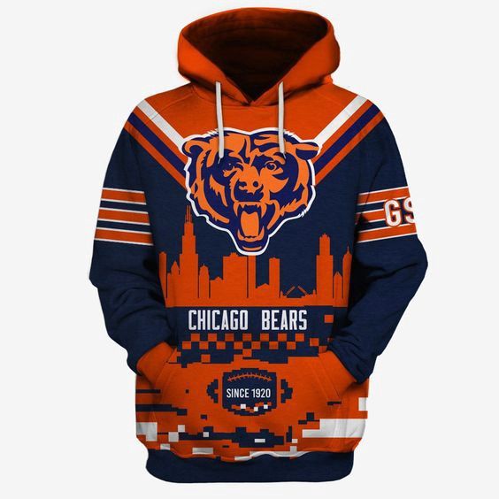 Chicago Bears Anniversary 3D Hoodie Sweatshirt