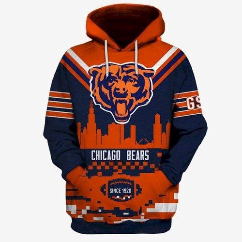 Chicago Bears Ncaa Football Anniversary 3D Hoodie For Men For Women