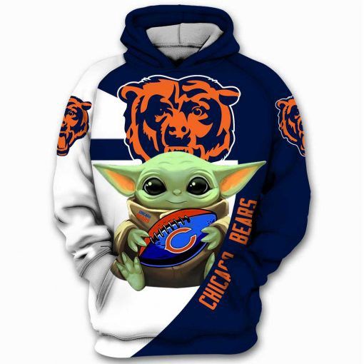Chicago Bears NFL Baby Yoda Star Wars Sweatshirt 3D Hoodie Sweatshirt