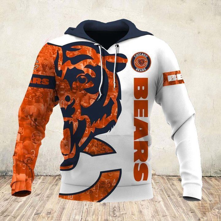 Chicago Bears NFL Football Red Whitemen And Women 3D Full Printing Hoodie Zip Hoodie Sweatshirt T Shirt. Chicago Bears 3D Full Printing Shirt 2020