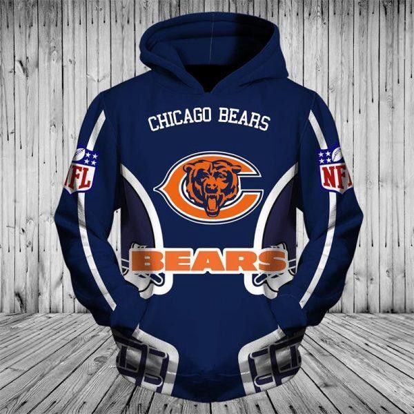 Chicago Bears Pullover And Zippered Hoodies Custom 3D Chicago Bears Graphic Printed 3D Hoodie All Over Print Hoodie For Men For Women