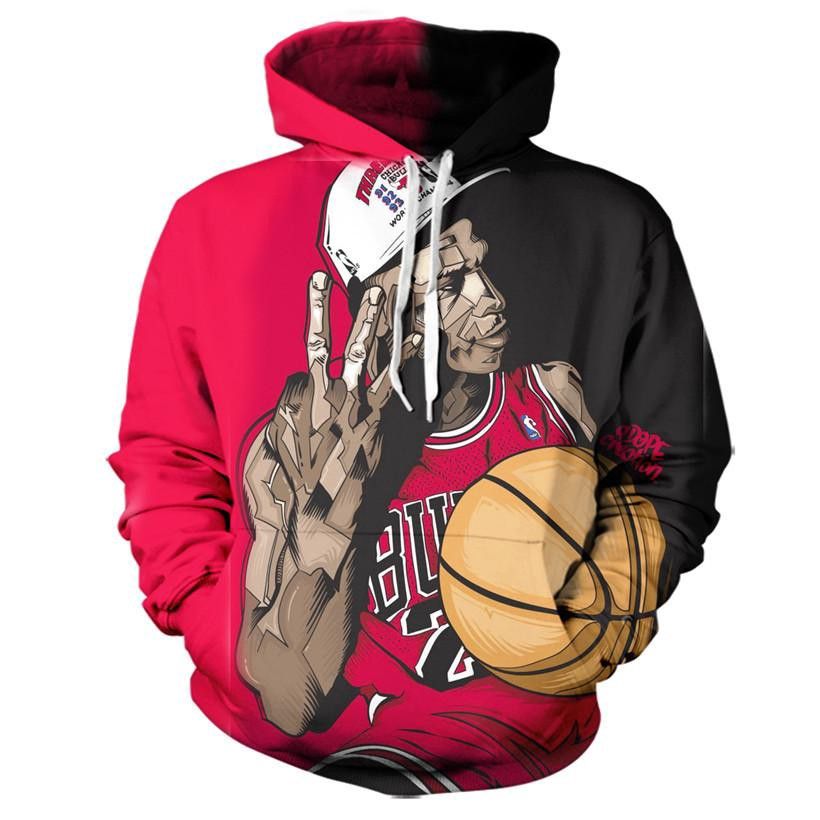 Chicago Bulls Michael Jordan Pullover And Zippered Hoodies Custom 3D Graphic Printed 3D Hoodie For Men For Women