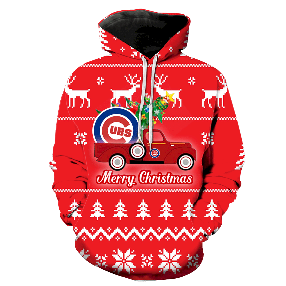 Chicago Cubs Christmas New Full Over Print K1170 Hoodie Zipper