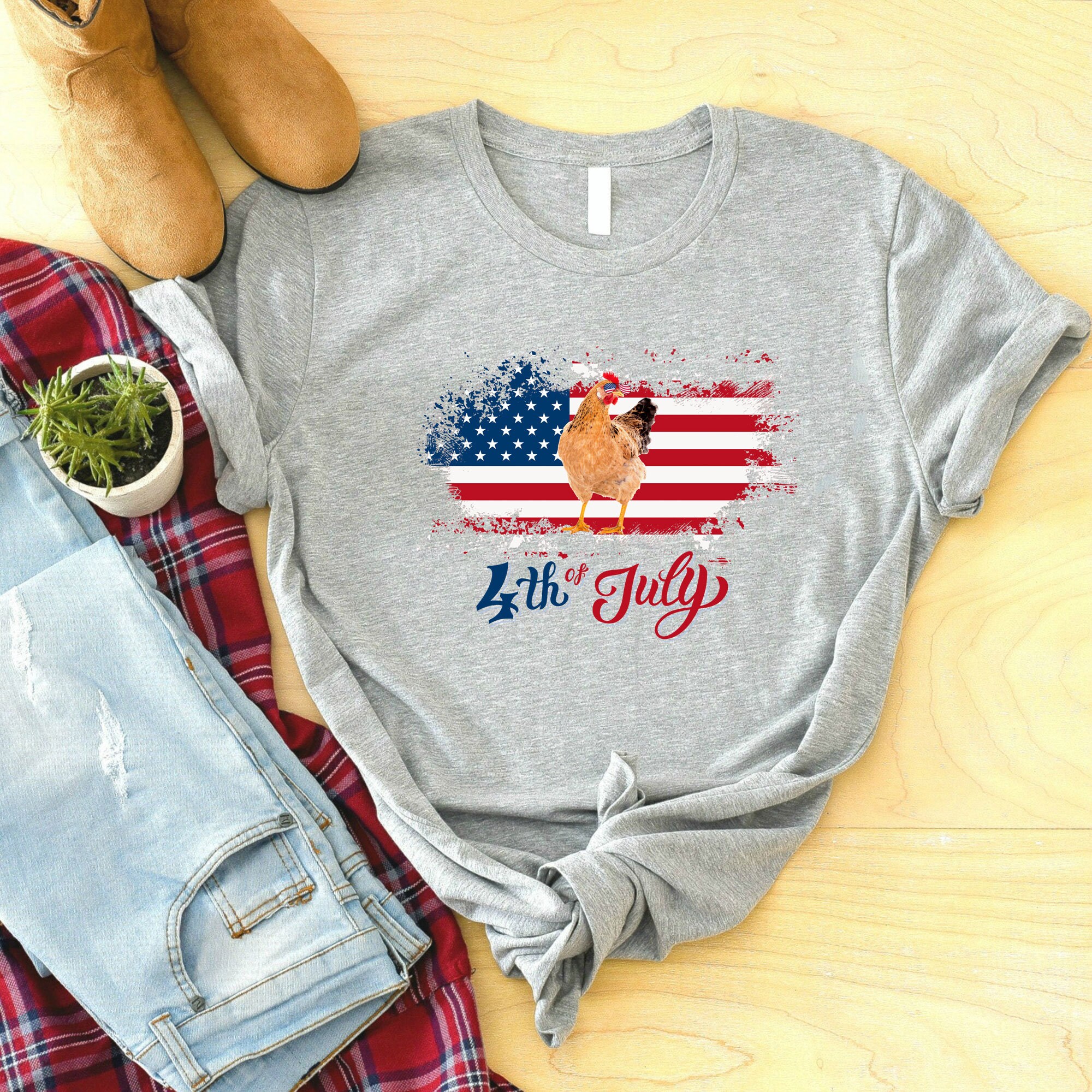Chicken Independence Day 4th Of July Unisex T-Shirt