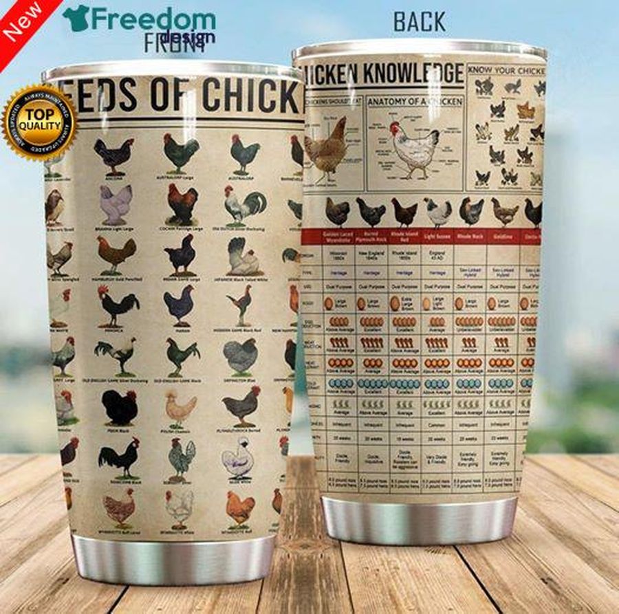 Chicken Knowledge Stainless Steel Tumbler Cup 20oz, Tumbler Cup 30oz, Straight Tumbler 20oz