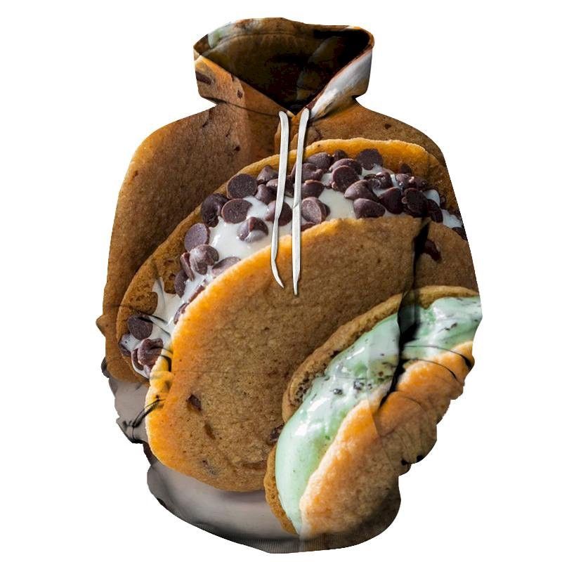 Chocolate Chips Cookies 3D Sweatshirt Hoodie Pullover Custom