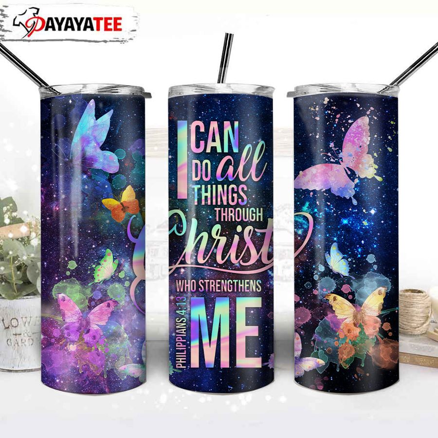 Christian Bible Verse I Can Do All Things 20oz Stainless Steel Skinny Tumbler