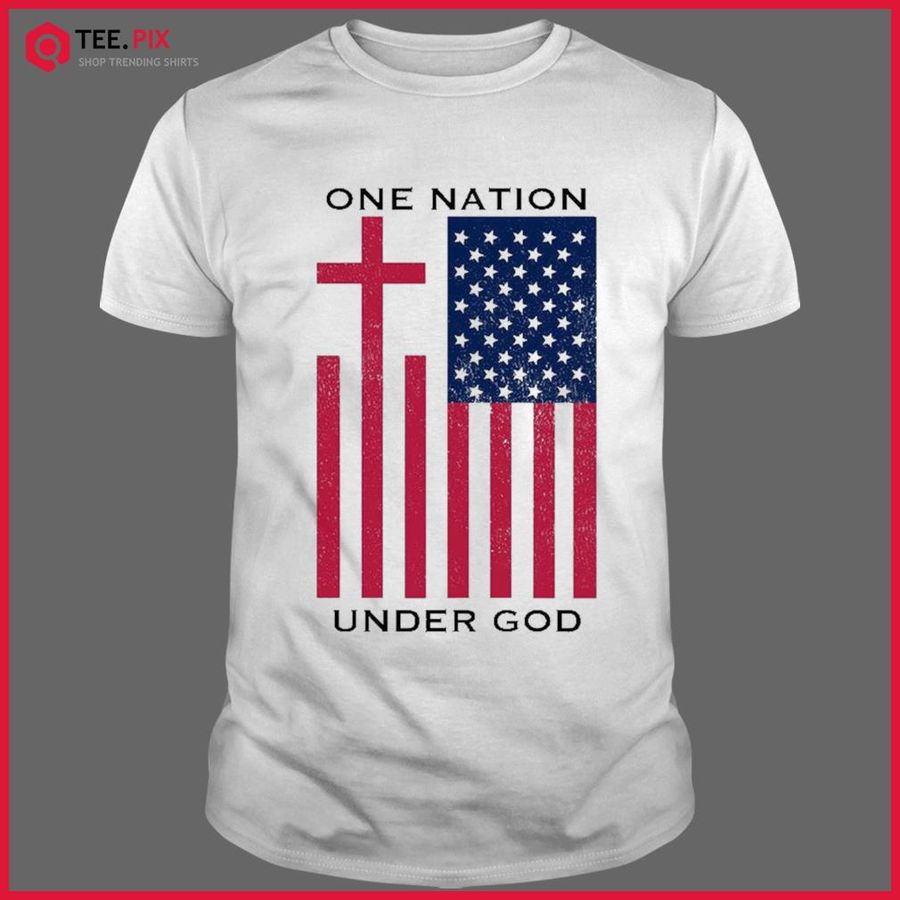 Christian One Nation Under God Blessed Is Nation American Flag Shirt