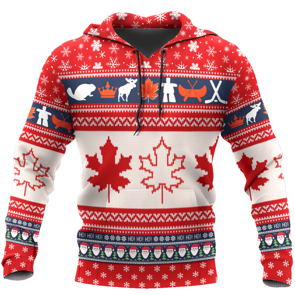 Christmas Canada Maple Leaf New Full All Over Print K3165 Hoodie
