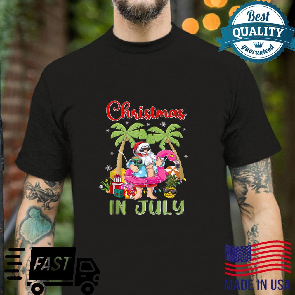 Christmas In July shirt, Santa Summer Beach Vacation Shirt