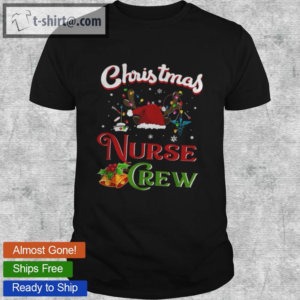Christmas nurse crew funny reindeer santa hat nurse nursing t shirt