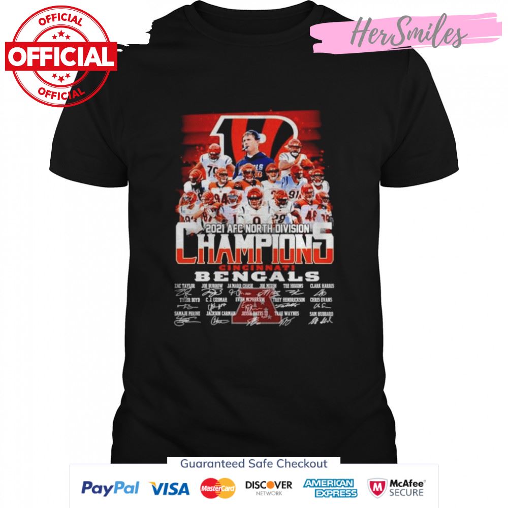 Cincinnati Bengals 2021 AFC North Division Champions signatures T-shirt