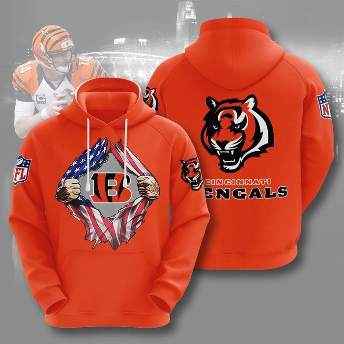 Cincinnati Bengals Football 3D Printed Hooded Pocket Pullover Hoodie