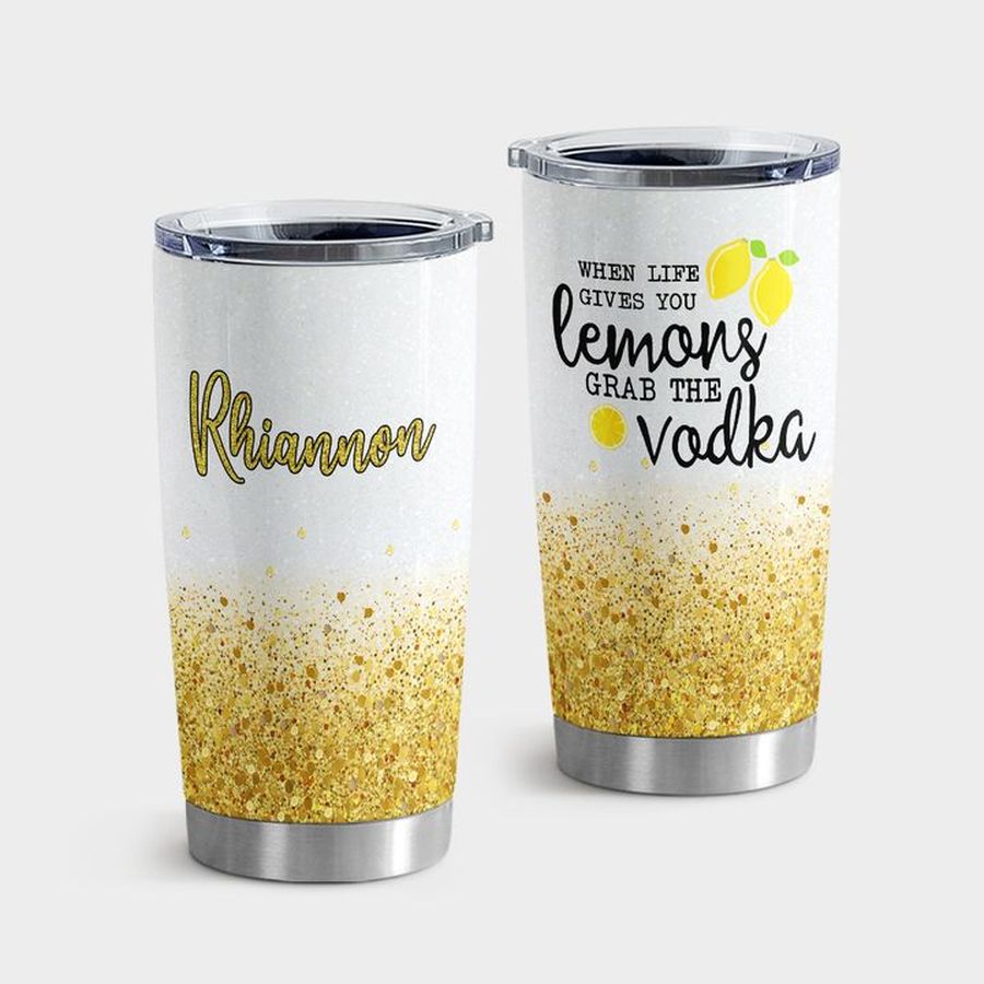 Citrus Limon Insulated Cups, When Life Give You Lemons Grab The Vodka Tumbler Tumbler Cup 20oz , Tumbler Cup 30oz, Straight Tumbler 20oz