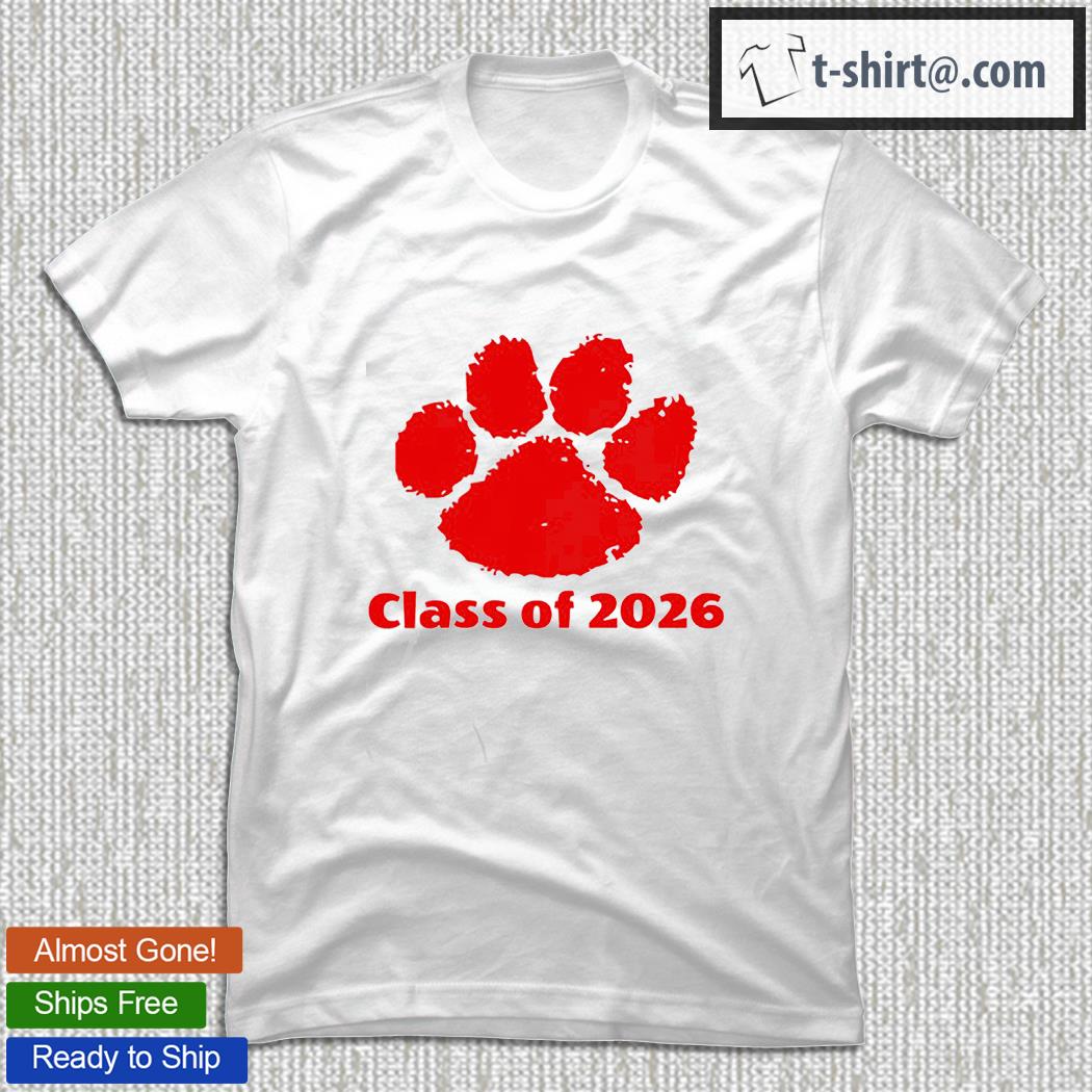 Class Of 2026 Red Tiger Paw Prin Shirt