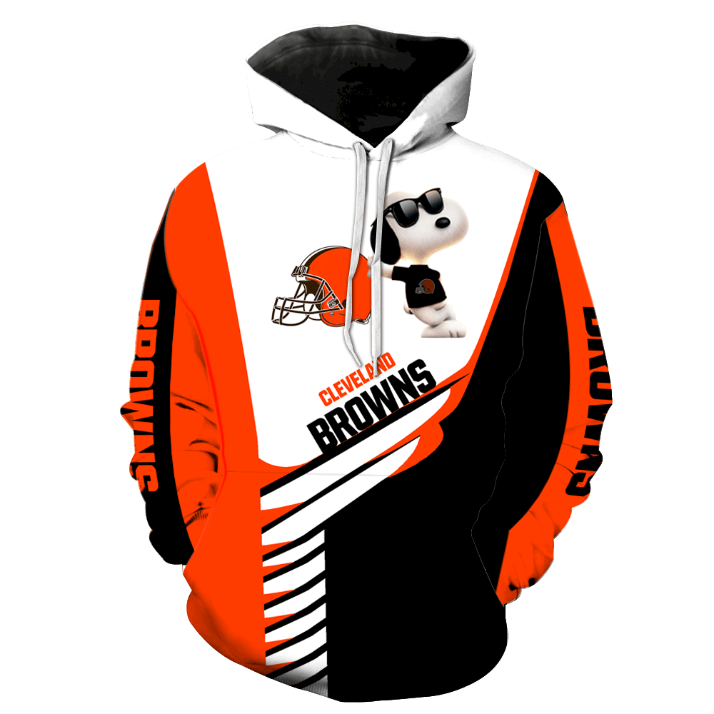 Cleveland Browns Snoopy New Full Over Print V1335 Hoodie Zipper