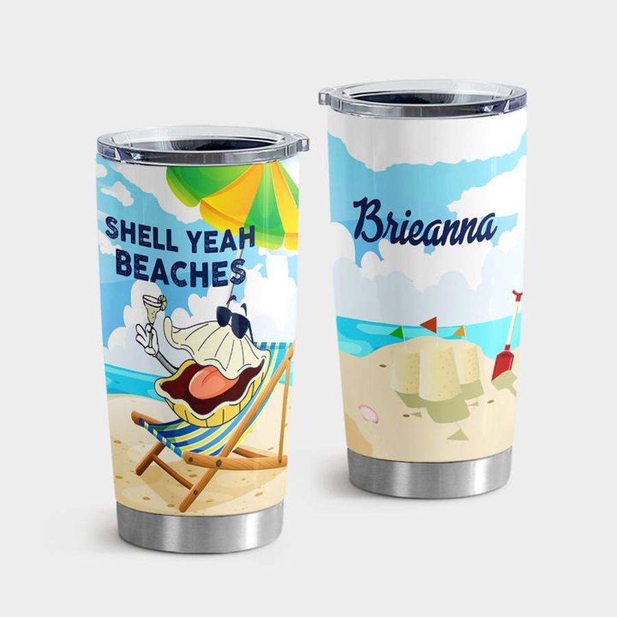 Cockleshell Tumbler With Lid, Beach Shell Yeah Tumbler Tumbler Cup 20oz , Tumbler Cup 30oz, Straight Tumbler 20oz
